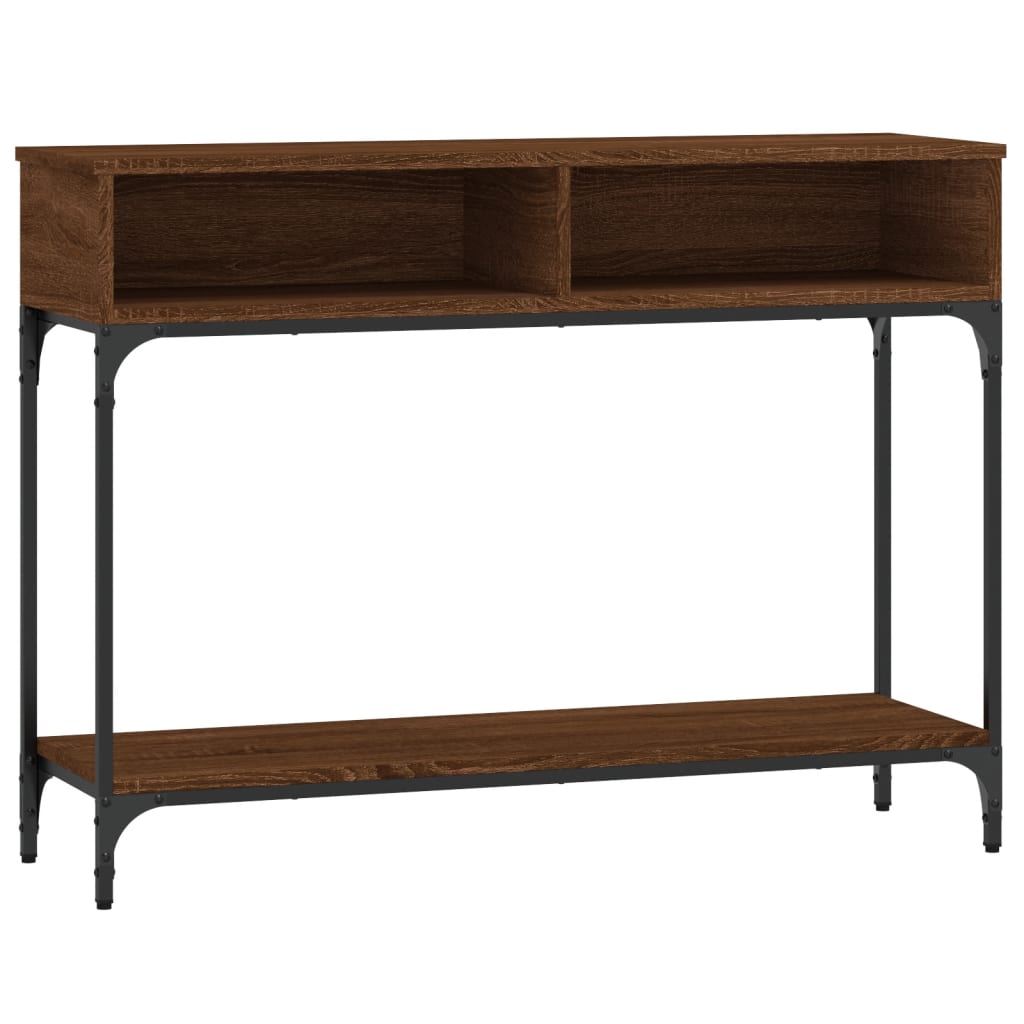 Console Table Brown Oak 100x30.5x75 cm Engineered Wood