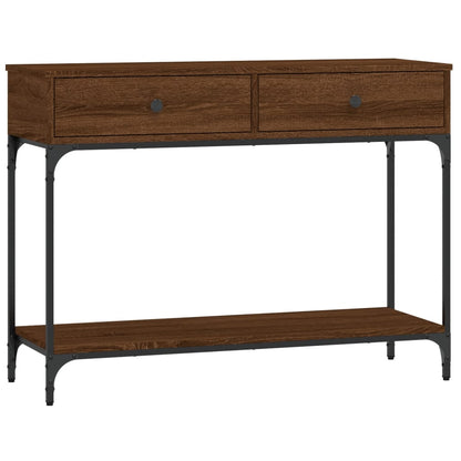 Console Table Brown Oak 100x34.5x75 cm Engineered Wood