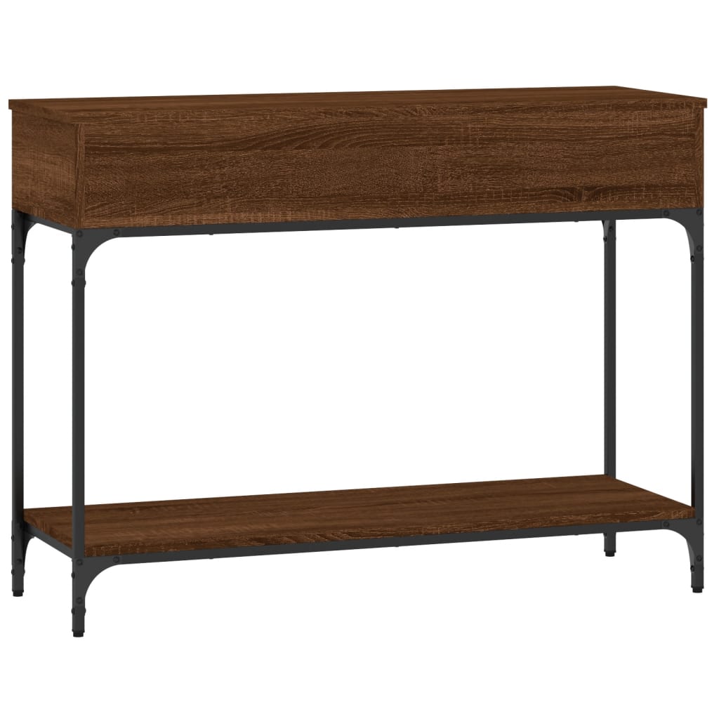 Console Table Brown Oak 100x34.5x75 cm Engineered Wood