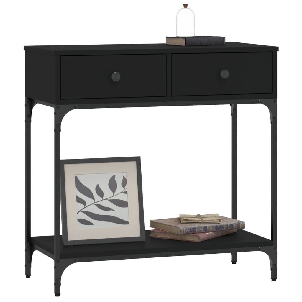 Console Table Black 75x34.5x75 cm Engineered Wood