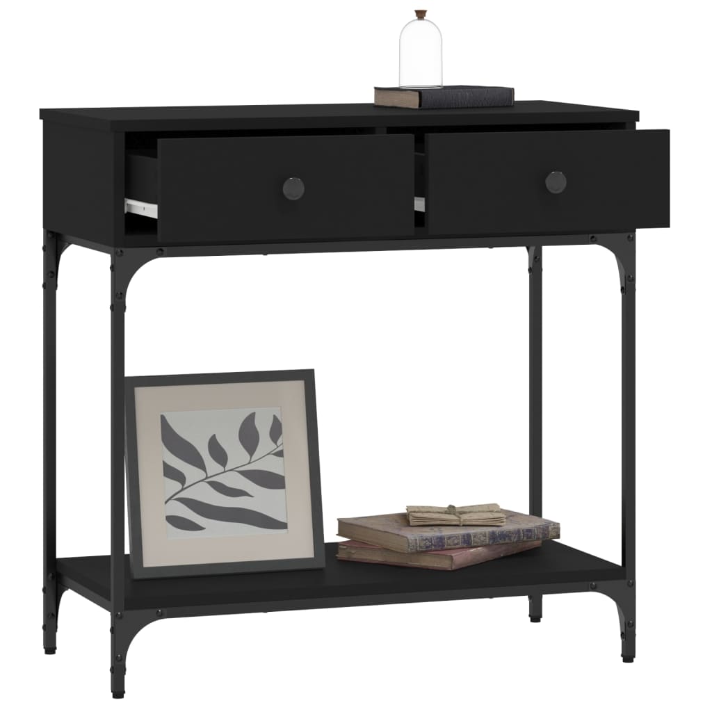 Console Table Black 75x34.5x75 cm Engineered Wood