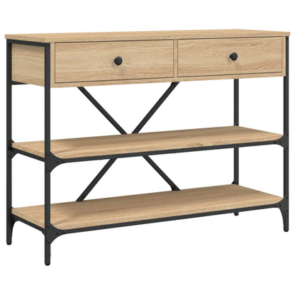 Console Table with Drawers and Shelves Sonoma Oak Engineered Wood