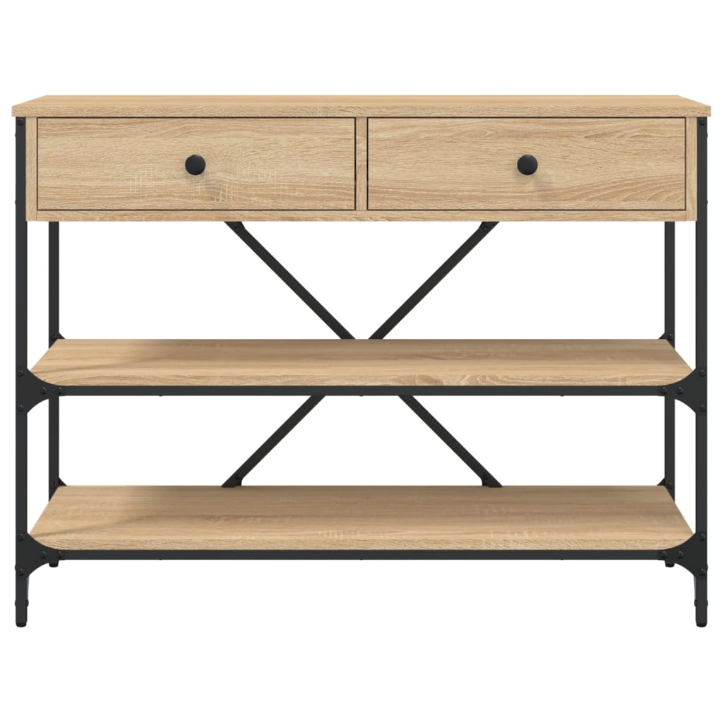 Console Table with Drawers and Shelves Sonoma Oak Engineered Wood