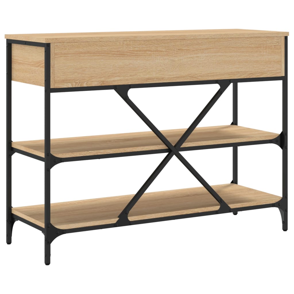 Console Table with Drawers and Shelves Sonoma Oak Engineered Wood