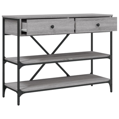 Console Table with Drawers and Shelves Grey Sonoma Engineered Wood