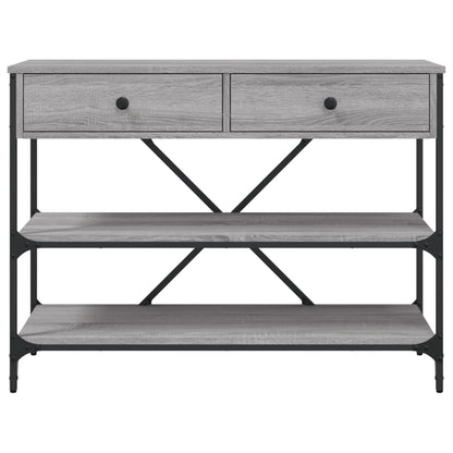 Console Table with Drawers and Shelves Grey Sonoma Engineered Wood