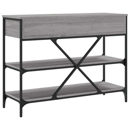 Console Table with Drawers and Shelves Grey Sonoma Engineered Wood