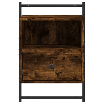 Bedside Cabinets Wall-mounted 2 pcs Smoked Oak 40x30x61 cm Engineered Wood