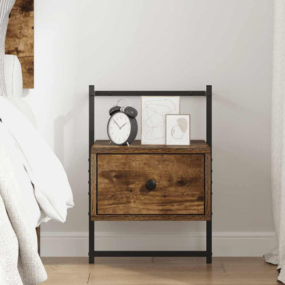 Bedside Cabinet Wall-mounted Smoked Oak 35x30x51 cm Engineered Wood
