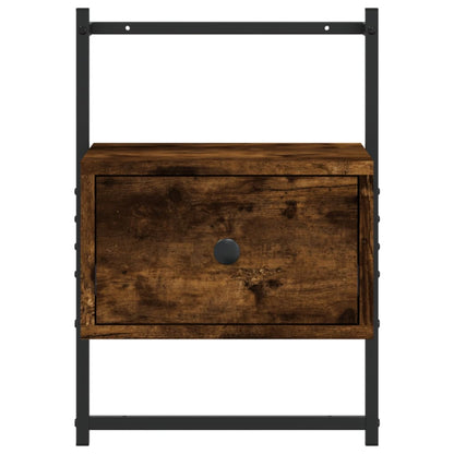 Bedside Cabinet Wall-mounted Smoked Oak 35x30x51 cm Engineered Wood