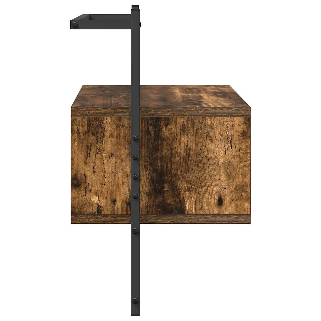 Bedside Cabinet Wall-mounted Smoked Oak 35x30x51 cm Engineered Wood