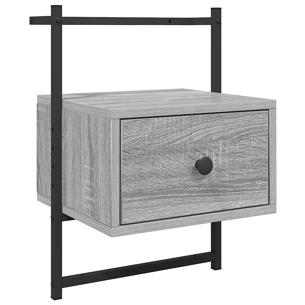 Bedside Cabinet Wall-mounted Grey Sonoma 35x30x51 cm Engineered Wood