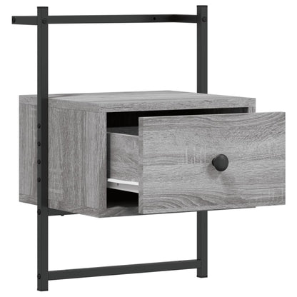 Bedside Cabinet Wall-mounted Grey Sonoma 35x30x51 cm Engineered Wood