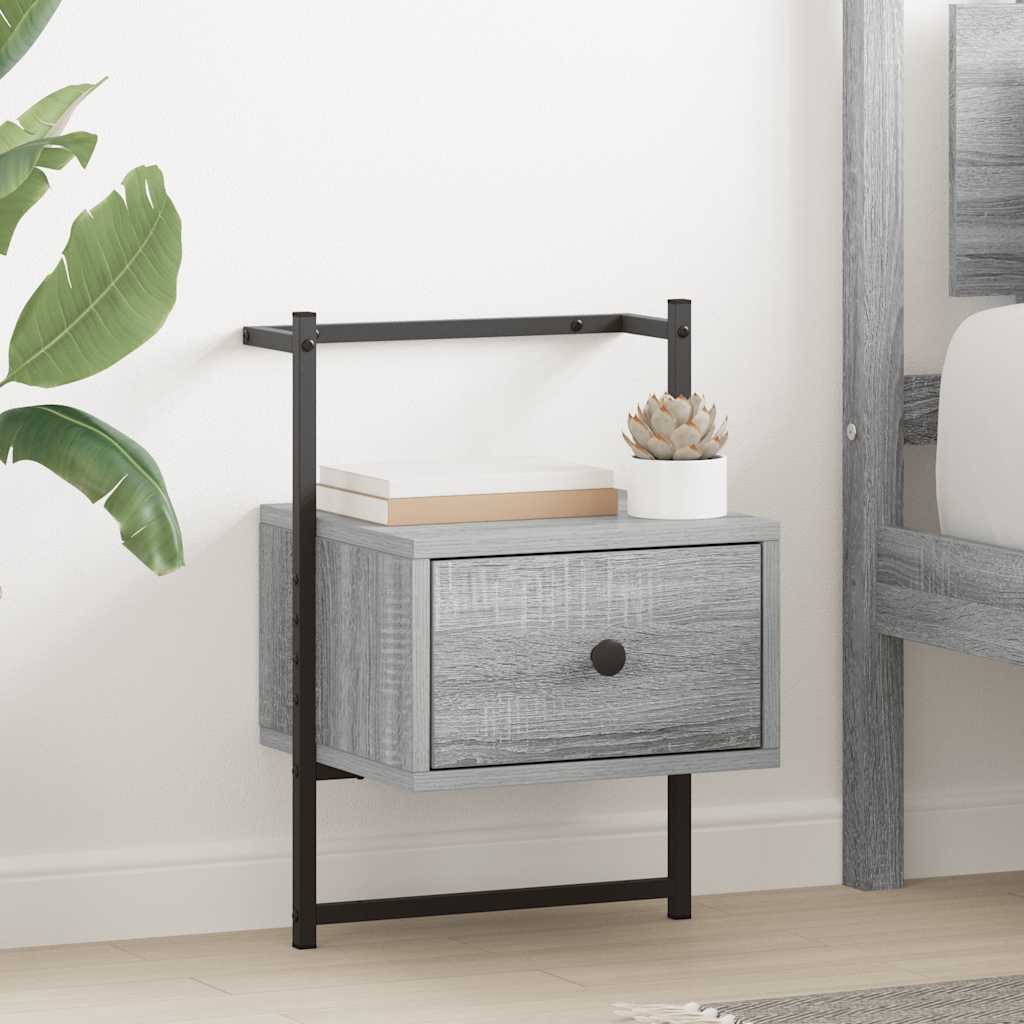 Bedside Cabinet Wall-mounted Grey Sonoma 35x30x51 cm Engineered Wood