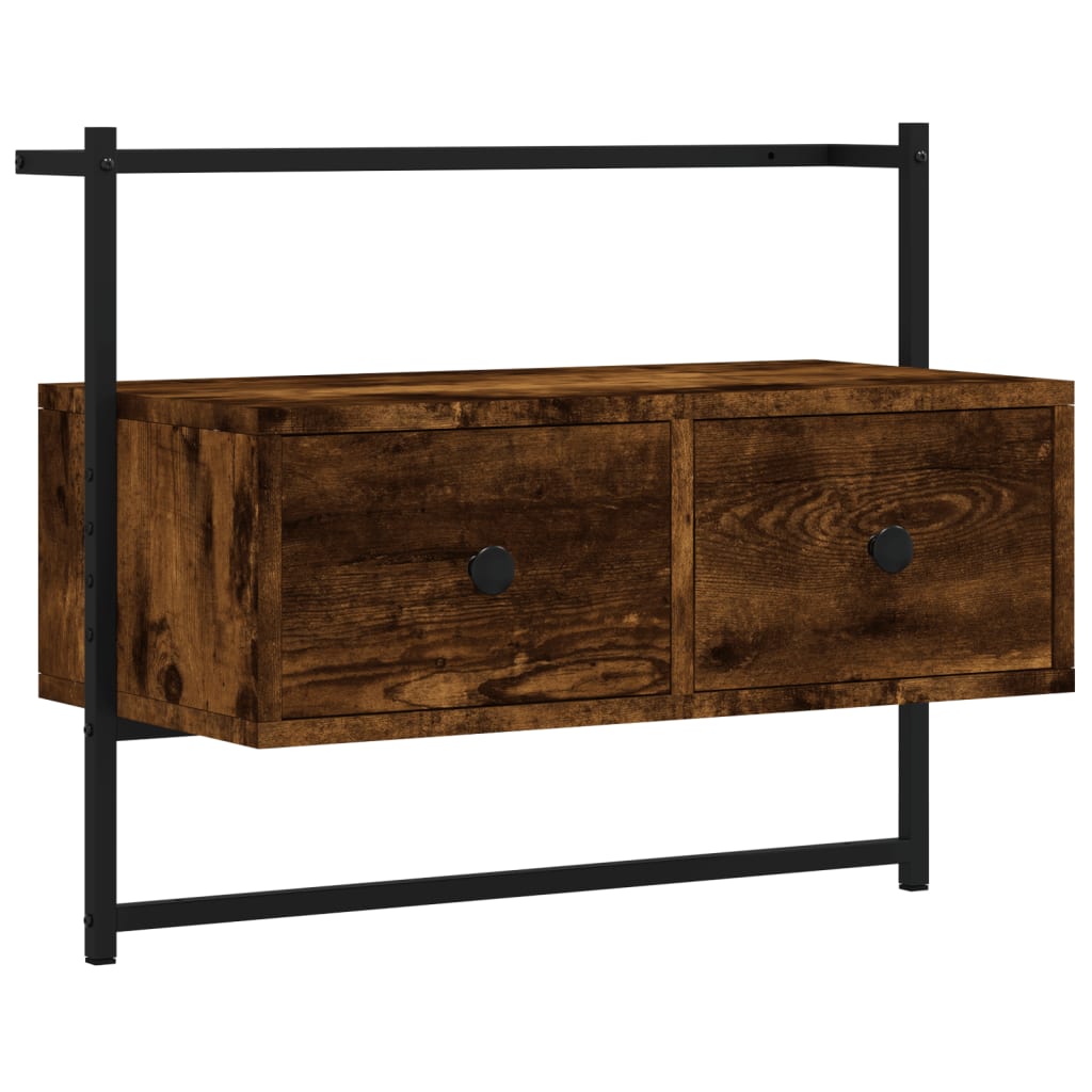 TV Cabinet Wall-mounted Smoked Oak 60.5x30x51 cm Engineered Wood