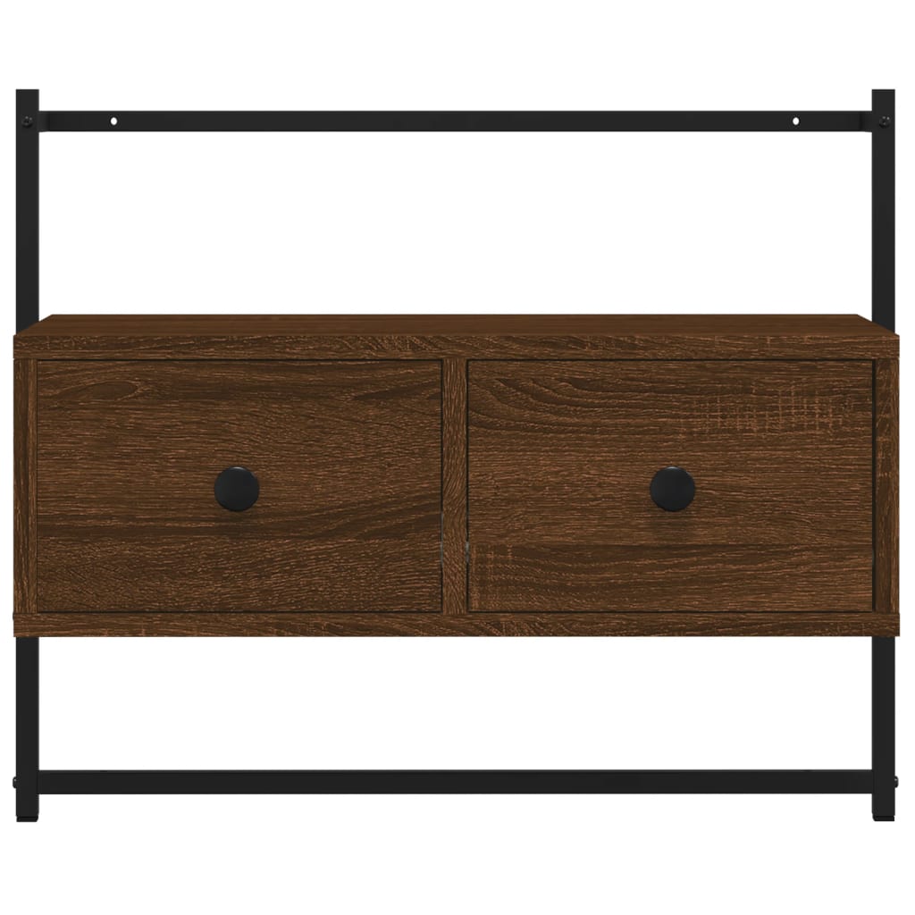 TV Cabinet Wall-mounted Brown Oak 60.5x30x51 cm Engineered Wood