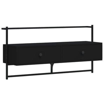 TV Cabinet Wall-mounted Black 100.5x30x51 cm Engineered Wood