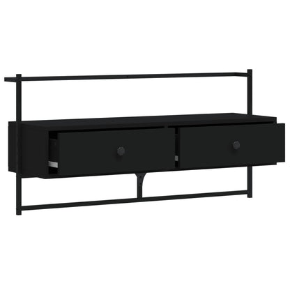 TV Cabinet Wall-mounted Black 100.5x30x51 cm Engineered Wood