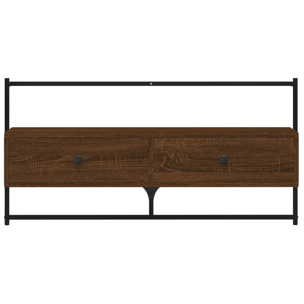 TV Cabinet Wall-mounted Brown Oak 100.5x30x51 cm Engineered Wood