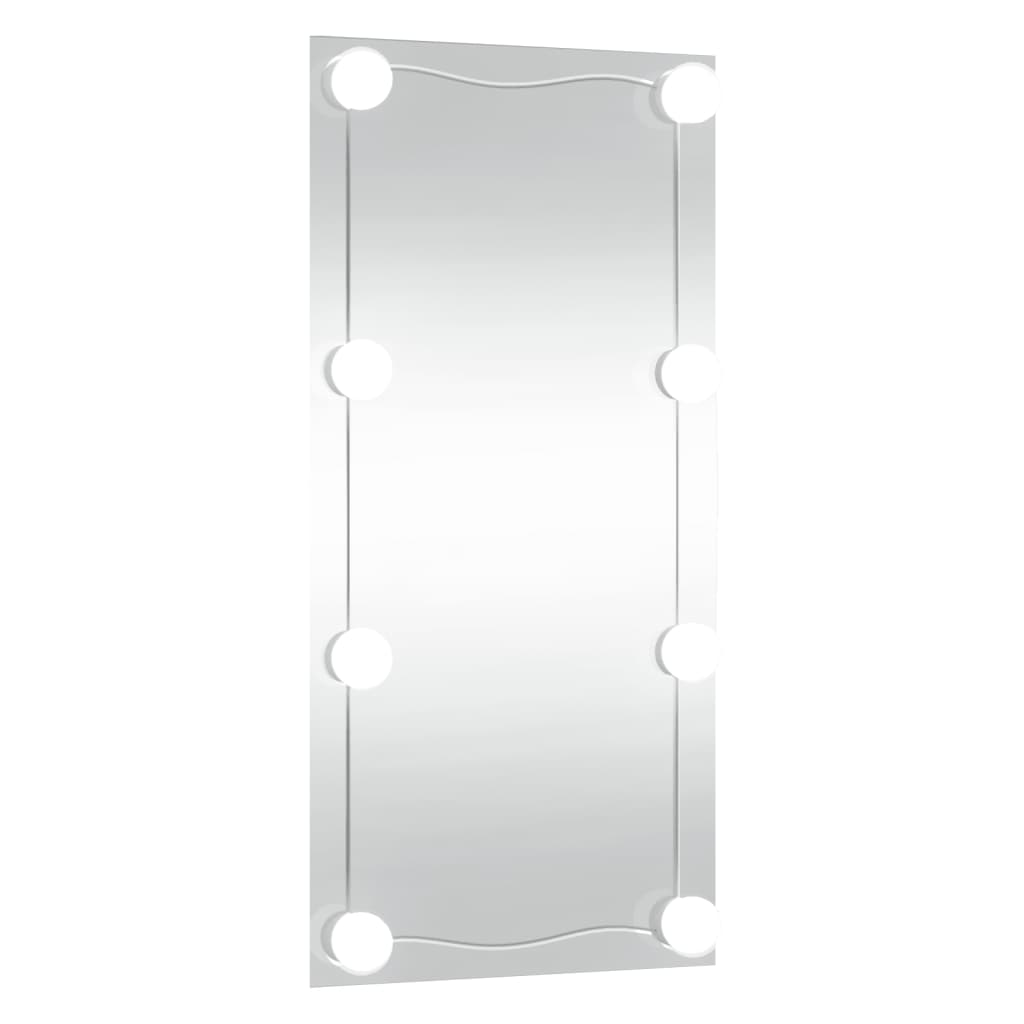 Wall Mirror with LED Lights 30x60 cm Glass Rectangle