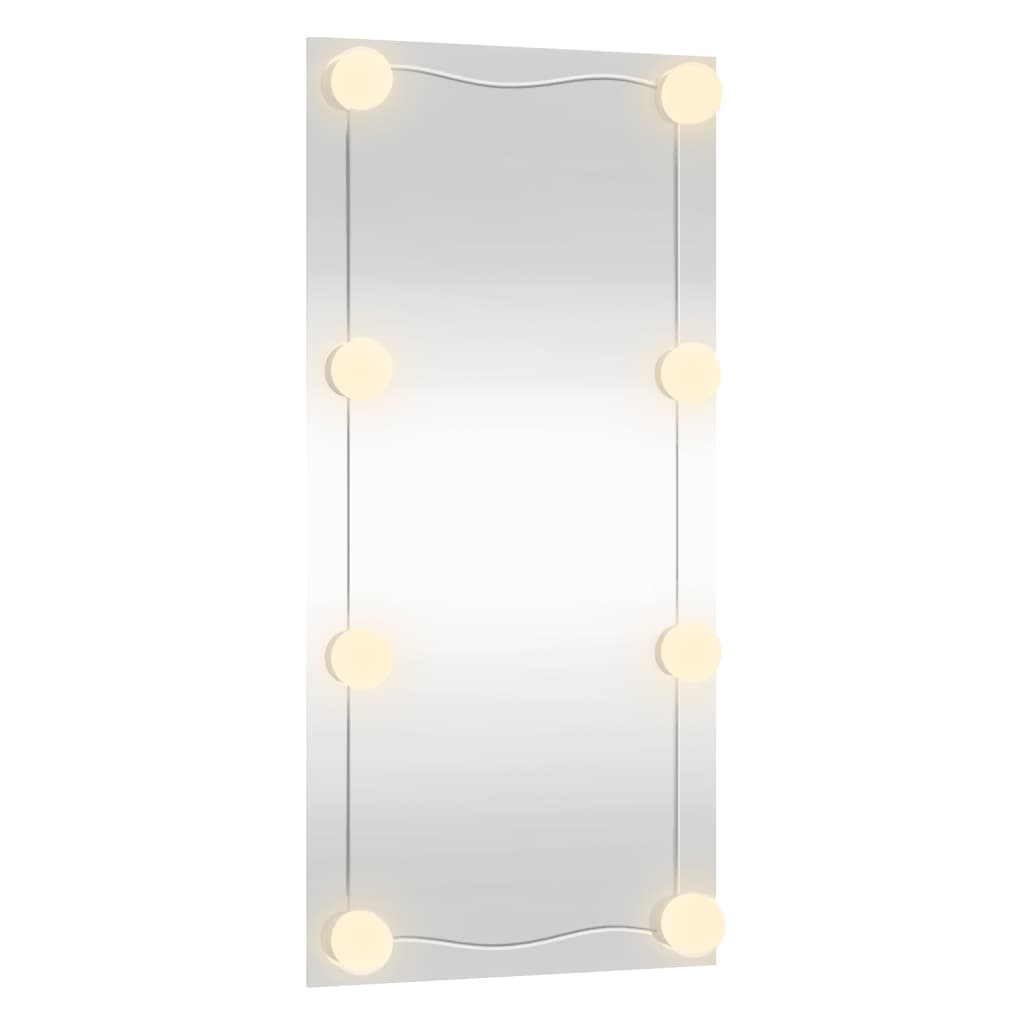 Wall Mirror with LED Lights 30x60 cm Glass Rectangle