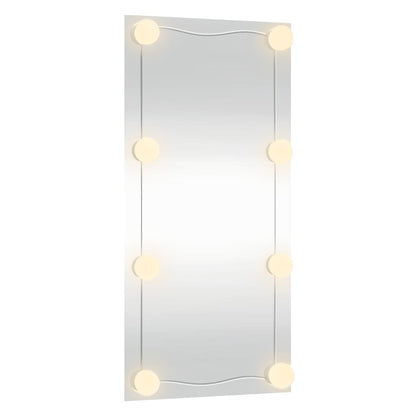 Wall Mirror with LED Lights 30x60 cm Glass Rectangle