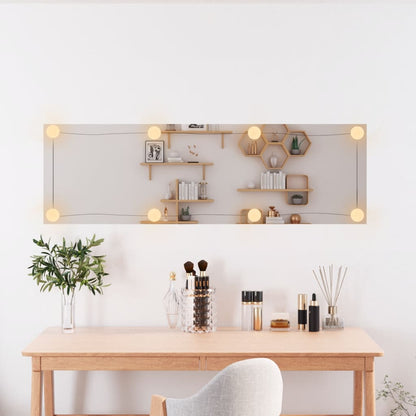 Wall Mirror with LED Lights 30x100 cm Glass Rectangle