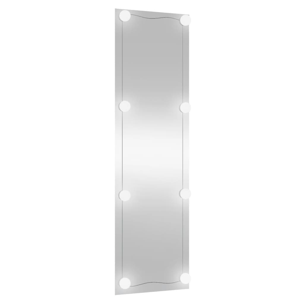 Wall Mirror with LED Lights 30x100 cm Glass Rectangle