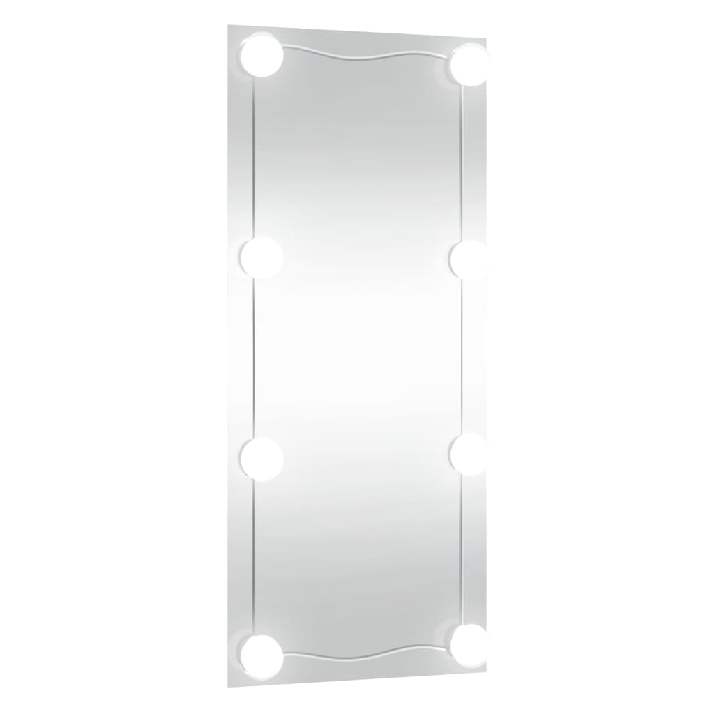 Wall Mirror with LED Lights 40x80 cm Glass Rectangle