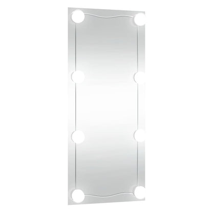 Wall Mirror with LED Lights 40x80 cm Glass Rectangle