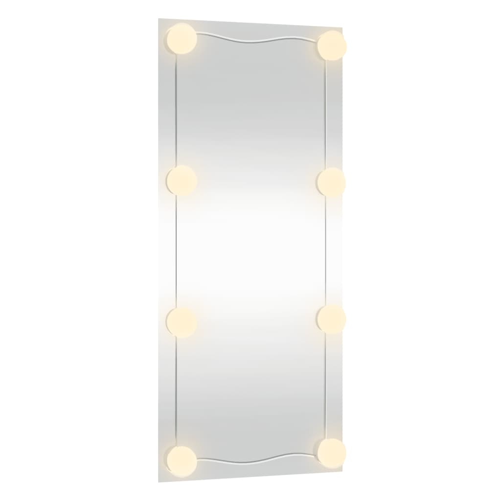 Wall Mirror with LED Lights 40x80 cm Glass Rectangle