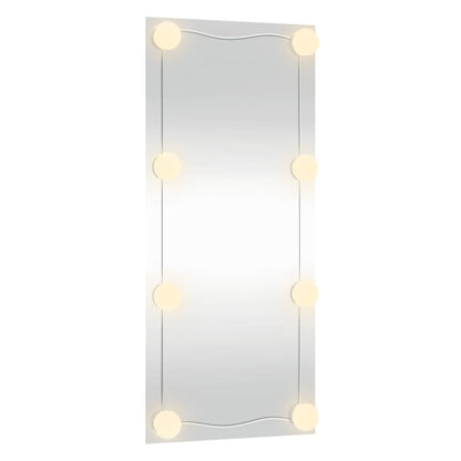 Wall Mirror with LED Lights 40x80 cm Glass Rectangle