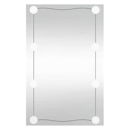 Wall Mirror with LED Lights 50x80 cm Glass Rectangle