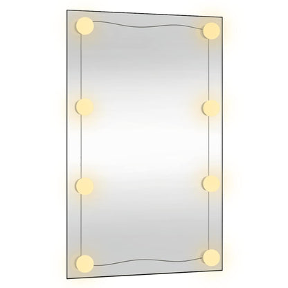 Wall Mirror with LED Lights 50x80 cm Glass Rectangle