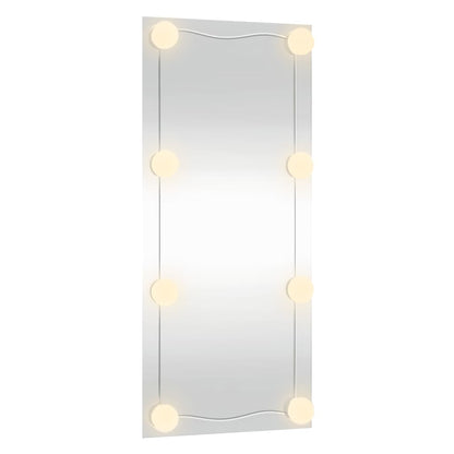 Wall Mirror with LED Lights 50x100 cm Glass Rectangle