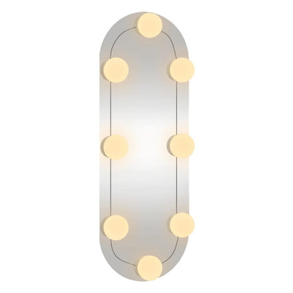 Wall Mirror with LED Lights 15x40 cm Glass Oval