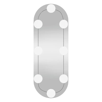 Wall Mirror with LED Lights 15x40 cm Glass Oval