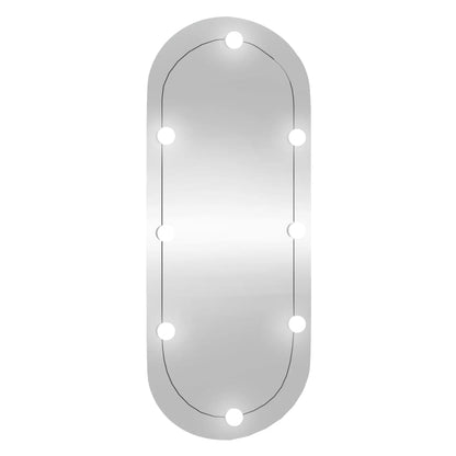 Wall Mirror with LED Lights 25x60 cm Glass Oval