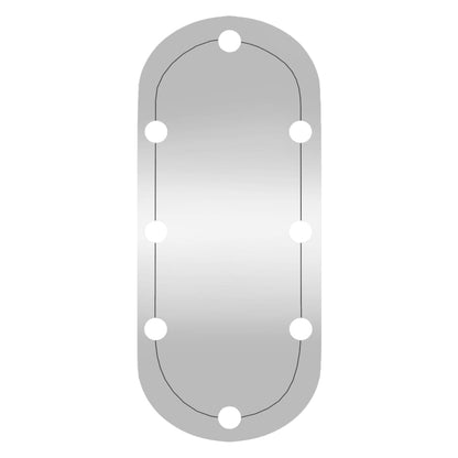 Wall Mirror with LED Lights 35x80 cm Glass Oval