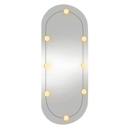 Wall Mirror with LED Lights 40x90 cm Glass Oval