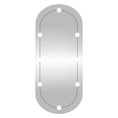 Wall Mirror with LED Lights 40x90 cm Glass Oval