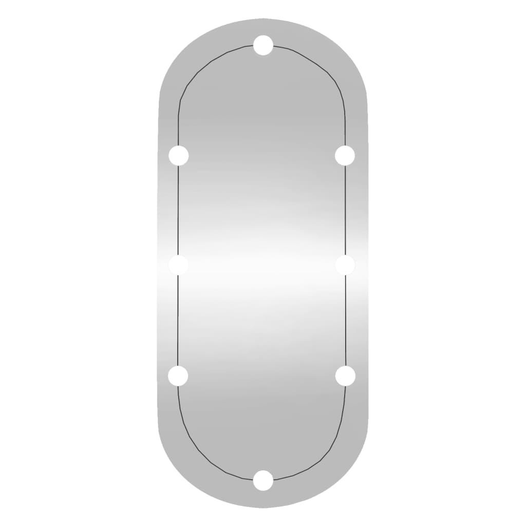 Wall Mirror with LED Lights 45x100 cm Glass Oval