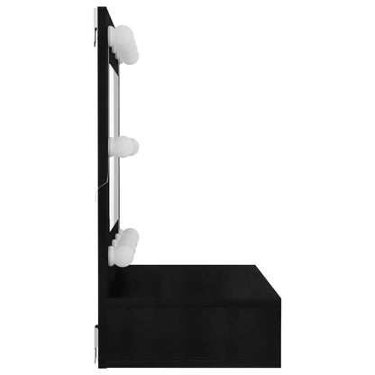 Mirror Cabinet with LED Black 60x31.5x62 cm