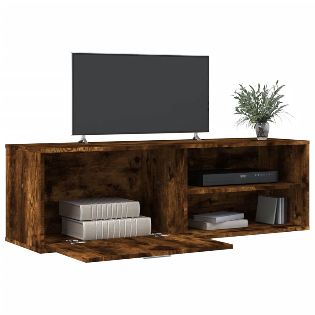 TV Cabinet Smoked Oak 120x34x37 cm Engineered Wood