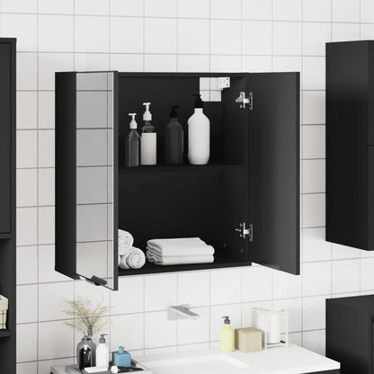 Bathroom Mirror Cabinet Black 64x20x67 cm Engineered Wood