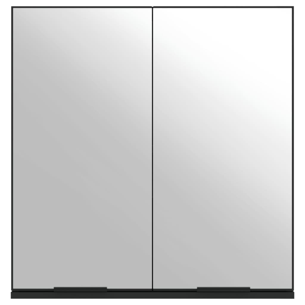 Bathroom Mirror Cabinet Black 64x20x67 cm Engineered Wood