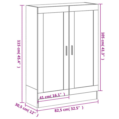 Book Cabinet Smoked Oak 82.5x30.5x115 cm Engineered Wood