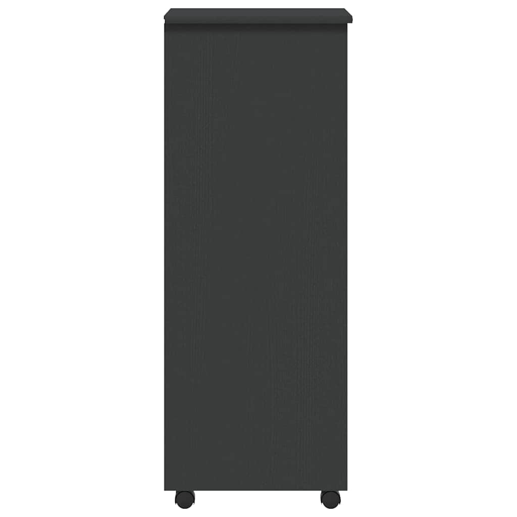 Rolling Cabinet with Drawers MOSS Grey Solid Wood Pine