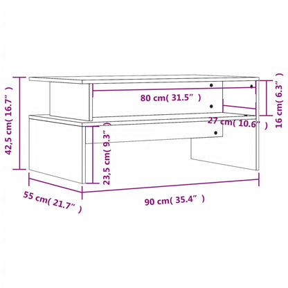 Coffee Table Sonoma Oak 90x55x42.5 cm Engineered Wood