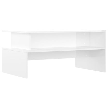 Coffee Table High Gloss White 90x55x42.5 cm Engineered Wood